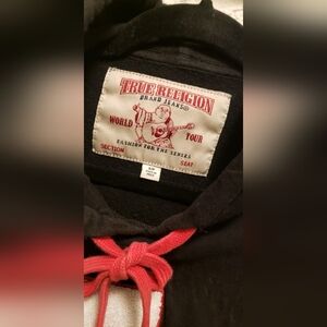 True Religion Black Sweatshirt with Red Details